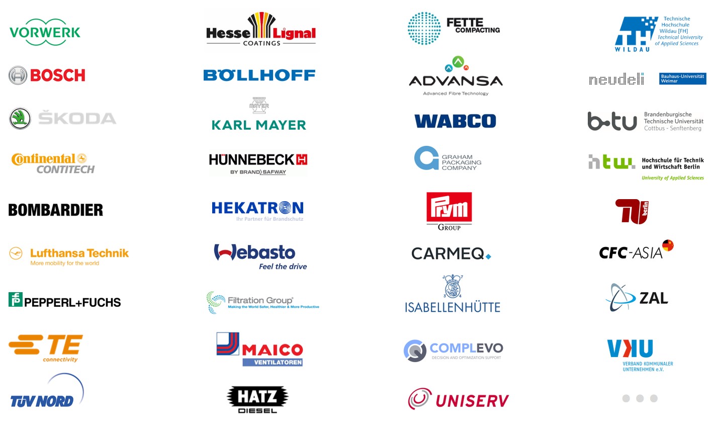 Innovationsberatung TOM SPIKE - Referenzen Logos von Industrieunternehmen und Technologieunternehmen als Übersicht der Referenzen der Innovationsberatung TOM SPIKE