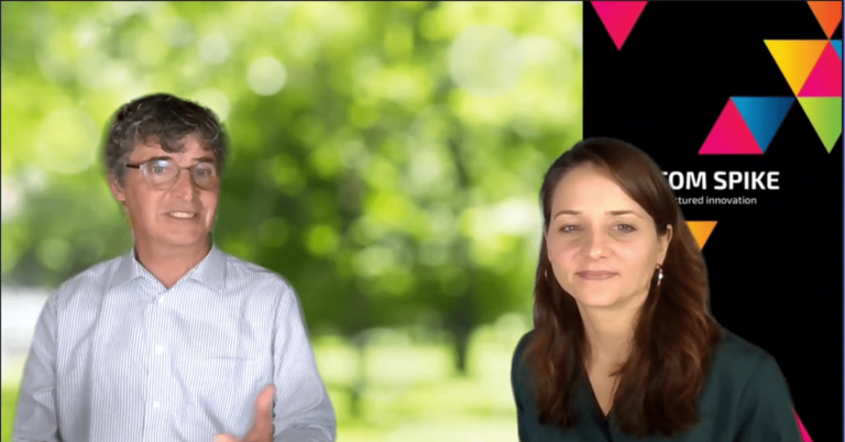 Stefan Basenach (Geschäftsbereichsleiter ABB) und Nina Defounga (Innovationsberaterin TOM SPIKE)
