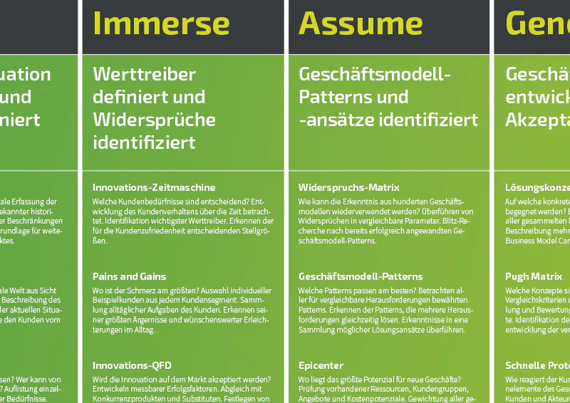 Ausschnitt der Innovations-Roadmap für Geschäftsmodell-Innovation - TOM SPIKE